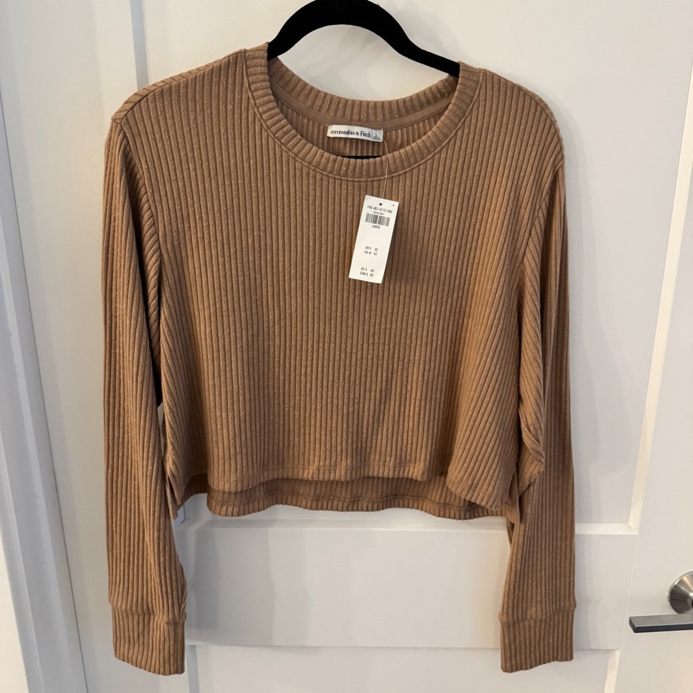 Abercrombie & Fitch Ribbed Brown Crop Top NWT Large